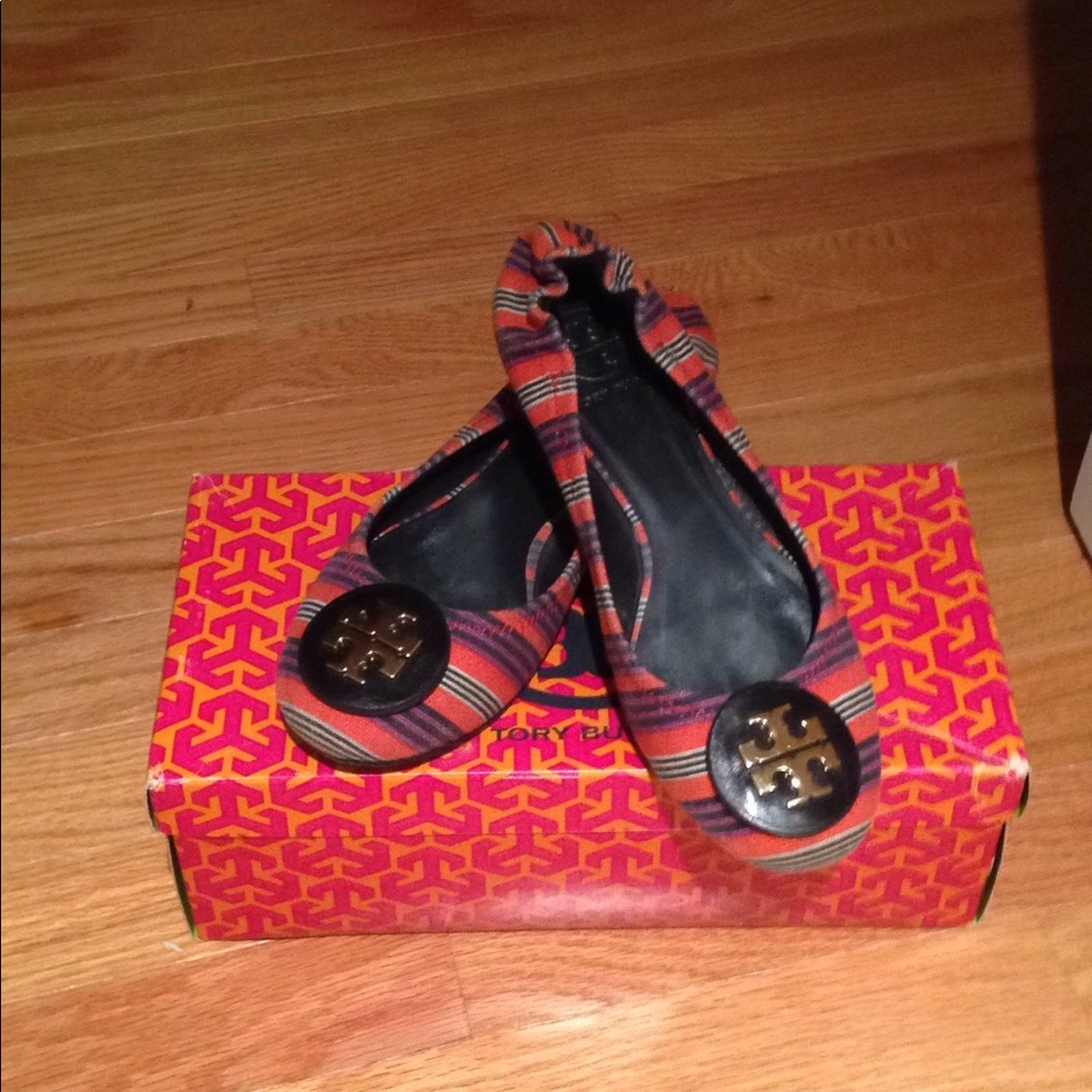 Tory Burch Reva printed canvas flats